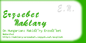 erzsebet maklary business card